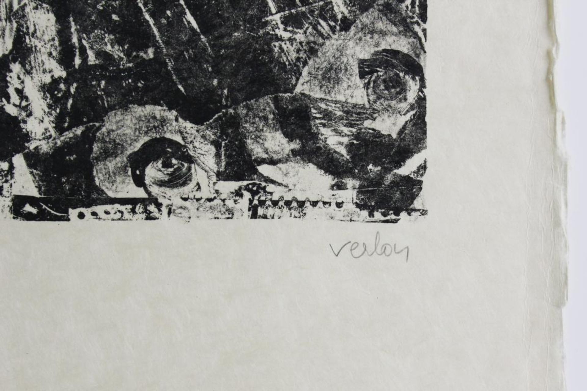 Andre Verlon(1917-1994)Ohne Titelo.A.Lithographie auf Blütenpapier; Ed. 5/10 E.A.; handsigniert und - Image 2 of 3