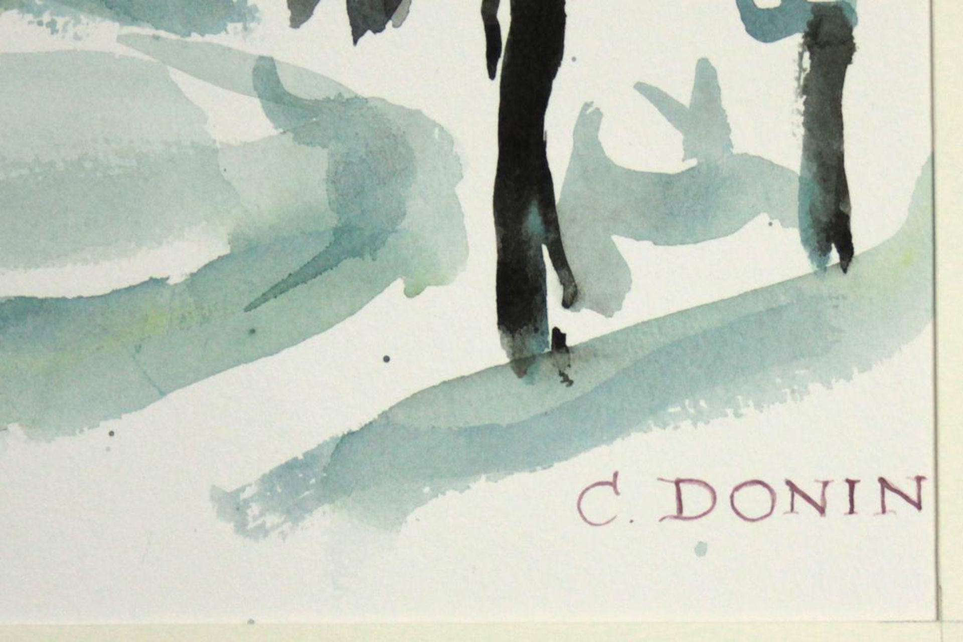 Christoph Donin(1930-2013)Ohne Titelo.A.Aquarell auf Papier; signiert - Bild 2 aus 2