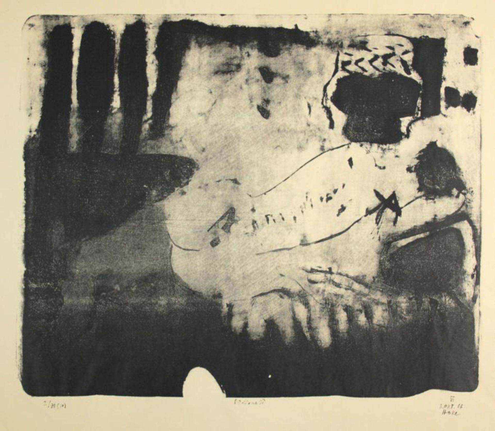 Giselbert Hoke(1927-2015)"Rückenakt"1966Lithographie auf Papier; Ed. 2/70(10); signiert, datiert, nu