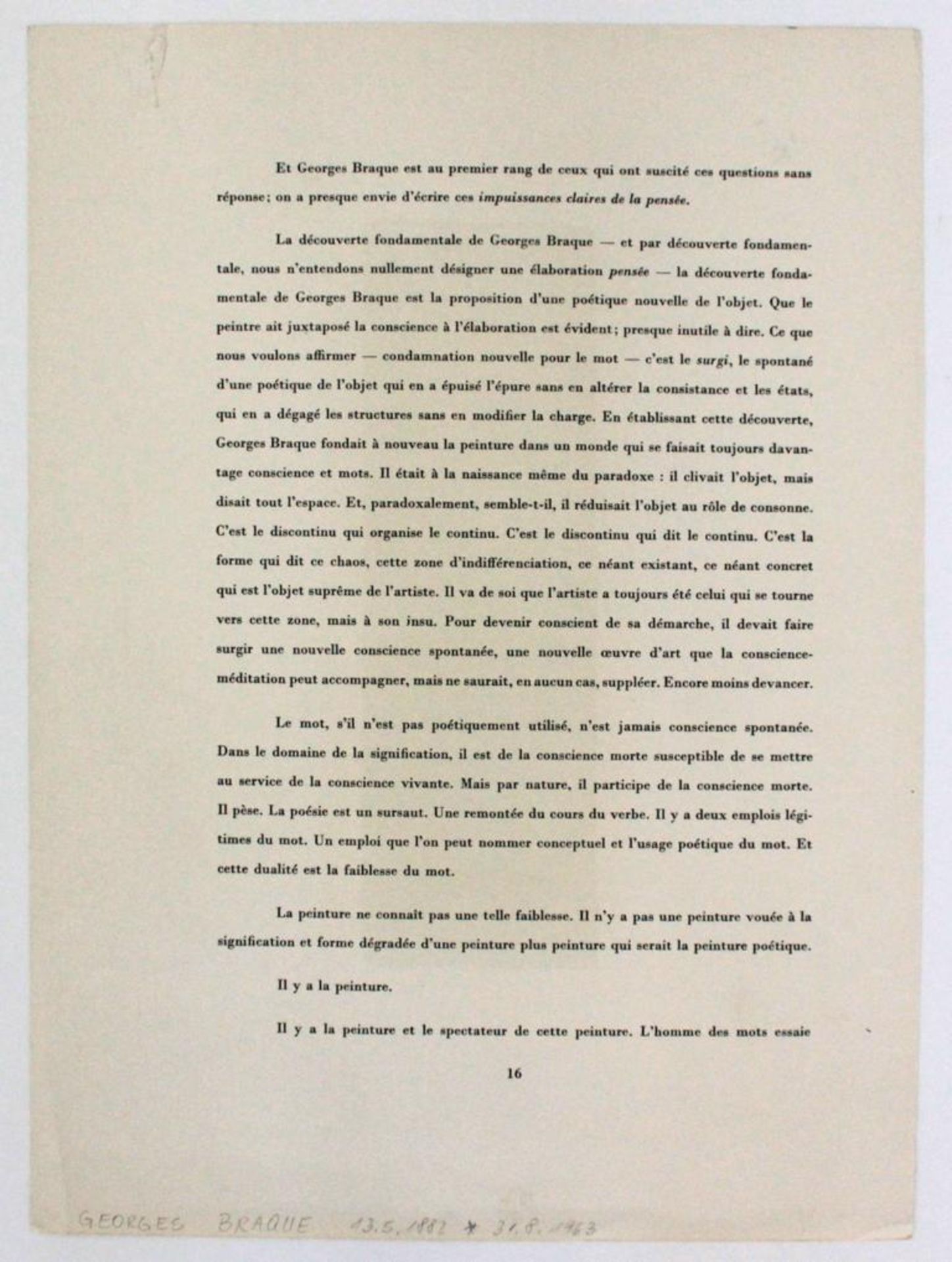George Braque, Ohne Titel - Bild 2 aus 2
