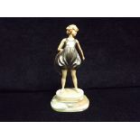 Ferdinand Preiss style Art Deco Figurine - Hoopla Girl. Early to Mid 20th Century. Cast Metal and