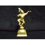 Hindu - Heavy Gilt Bronze Krishna Dancing / Balancing Figure. Weight - 1.479 Kg. Typical pose of a
