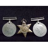 3 x British George VI - WWII 1939-1945 Defence Medals, including The Star