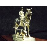 925 Rare Phoenix 'Bygone Age' Sterling Silver Huntsman on Horse with Hound on naturalistic effect