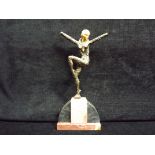 Demétre Haralamb Chiparus 1886 - 1947 - Bronze Art Deco Dancer Figure on Marble Base. Loss of