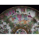Chinese early 19th Century Canton Famille Rose Pottery Medallion Plate - Four Panels with various