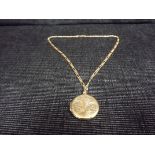 9ct Gold Chain and Locket Pendant. 375. Total weight is over 0.014Kg