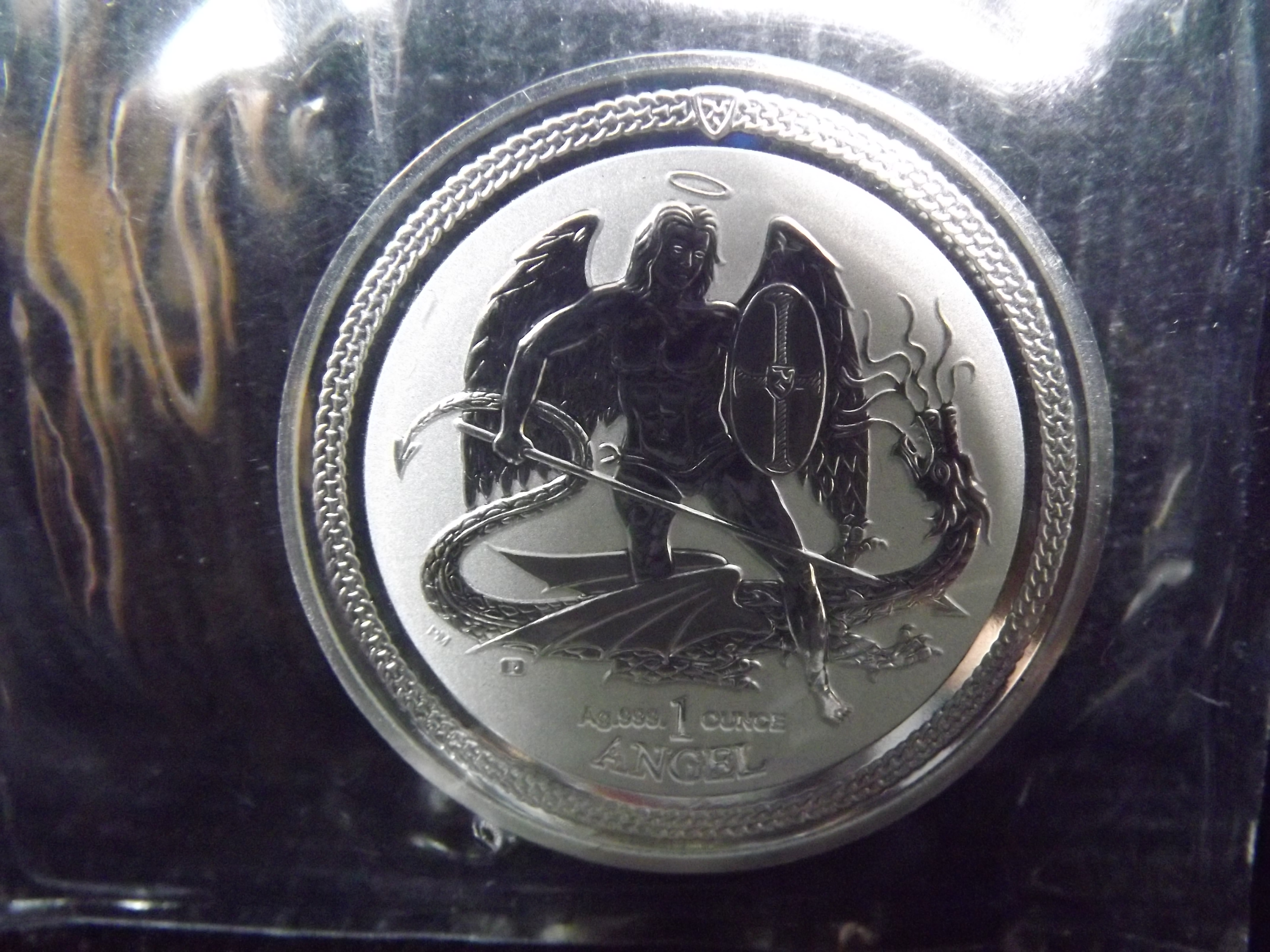 4 x Silver Proof Coins 925-999. Isle of Man 2016 Angel 1 One Ounce Fine Silver Coin(Hologram - Image 4 of 11