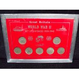 Royal Mint - World War II Great Britain Used Coin Set. Sixpences 1939-1945