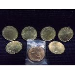 8 x Royal Mint U.K. Coins. 6 x Threepence, including a 1942 George VI and 2 x Pennies sealed in a