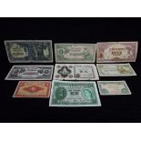 Japan and Hong Kong Banknotes. Nippon, Dollars in various eras. Various conditions from light