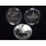 3 x American Bicentennial Silver Dollars. Uncirculated Coins. 1789-1989 'We the People' Bicentennial