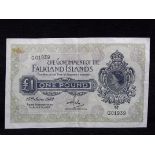 QE II Falklands Islands One Pound Note. G01939. Issued on 15th June 1982 which was Liberation Day,