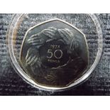 Royal Mint QE II EEC Circle of Hands 1973 50p Pence Coin. Appears in very good condition, Comes in a
