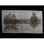 Banknote United Kingdom - One Pound King George V and St George. B1 85. Circulated