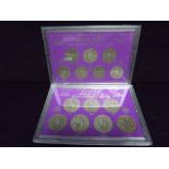 Royal Mint - 2 x World War II Great Britain Used Coin Sets. Florins and Half Crowns. 1939-1945