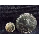 2 x Coins - Europe ~ United Kingdom 1992 ~ Fantasy Pattern Small 19 mm Half ECU Coin and Magyar