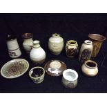 British 20th Century Studio Stoneware Art Pottery Collection(12 x Pieces). Southern English