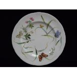 Minton Butterfly Plate. 19th century shaped edge Porcelain. Impressed factory marks to reverse.