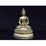 Sino Tibetan Gilt Copper Bronze - Sakyamuni Buddha in meditation. Late 19th or early 20th Century.