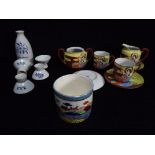 Small Collection of Japanese Pottery - Sakura Masamune 英語 櫻正宗 Japanese Blue & White Sake Set, Part