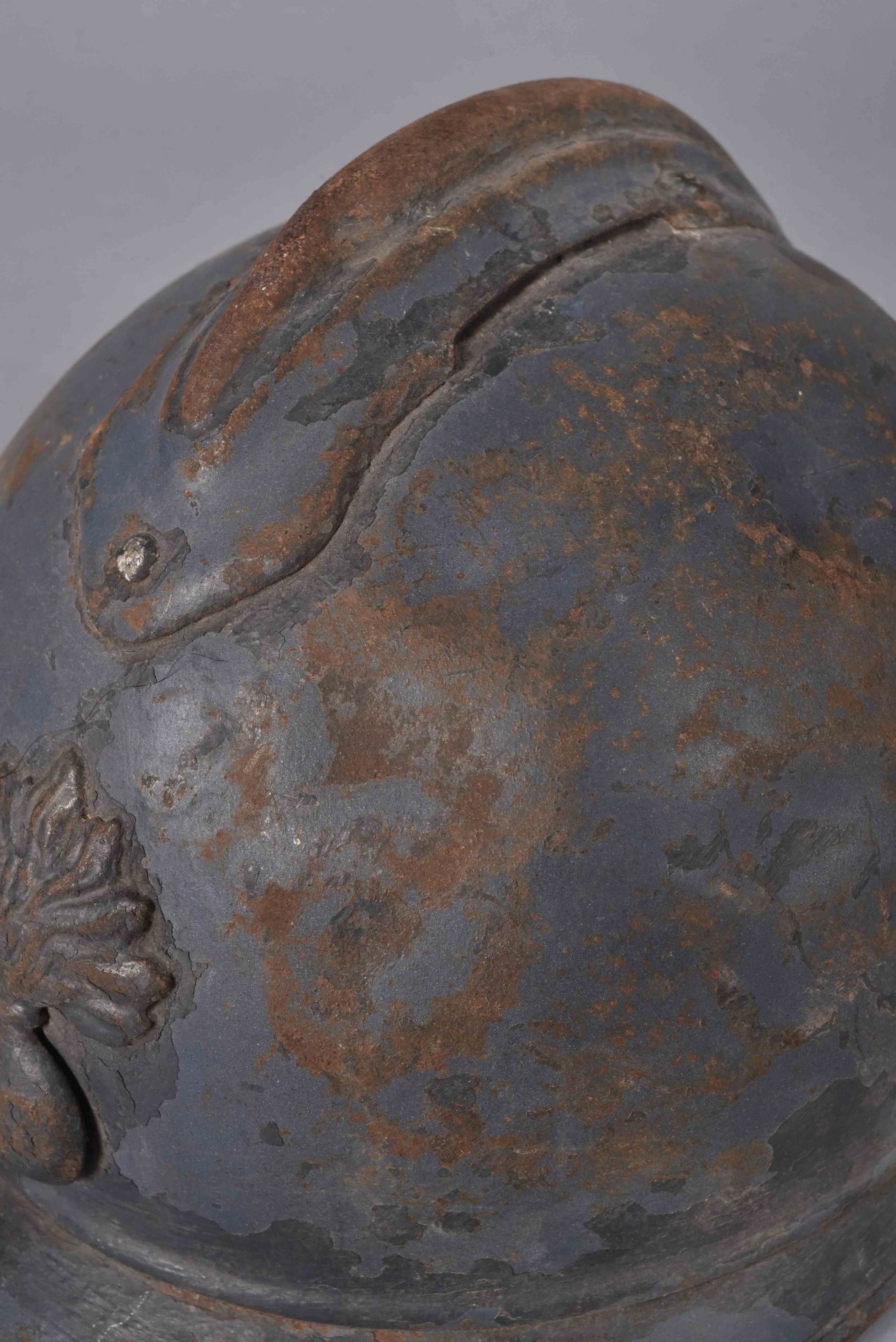 Casque Adrian 1915. Infanterie. Peinture bleu clair d’usine avec restes d’une couche de peinture - Bild 6 aus 6