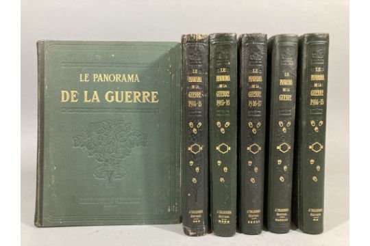 Le PANORAMA de la GUERRE. 6 volumes reliés. Librairie Jules Tallandier-Paris. Quelques reliures