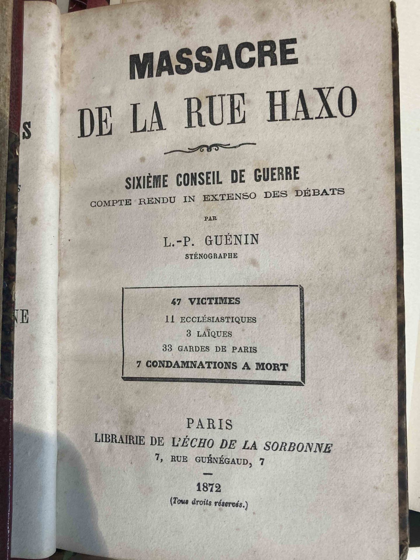Lot- Guerre de 1870-71 : Souvenirs du Ct de Fleury, Librairie Plon 1897. Rapport du deuxième de l’ - Bild 8 aus 8