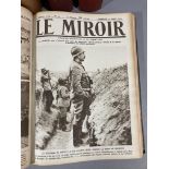 LE MIROIR. 5 volumes reliés reprenant les publications hebdomadaires d’aout 1914 à juillet 1919.