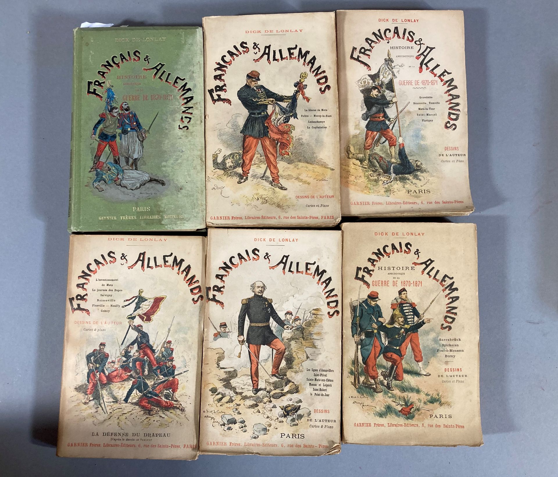 Guerre 1870-71 : lot de 8 volumes reliés et brochés : Français et Allemands par Dick de Lonlay - Bild 3 aus 6