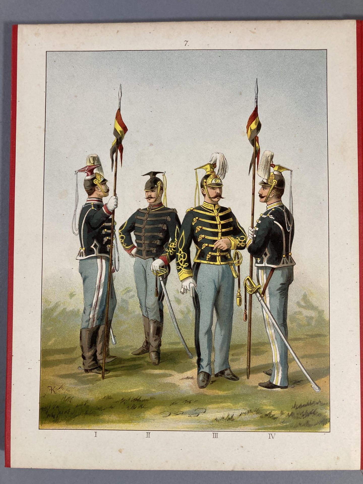 UNIFORMES DE L’ARMEE BELGE. 12 planches avec chromolithographies. Librairie Kiessling – Bruxelles. - Bild 5 aus 8