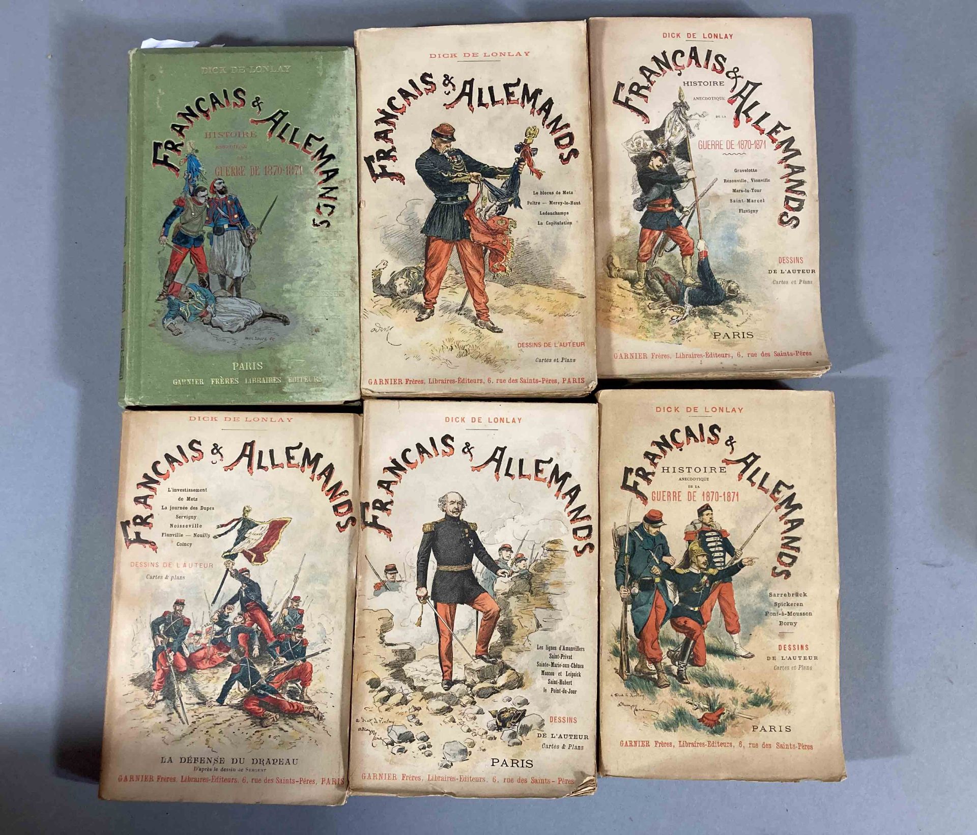 Guerre 1870-71 : lot de 8 volumes reliés et brochés : Français et Allemands par Dick de Lonlay - Bild 4 aus 6