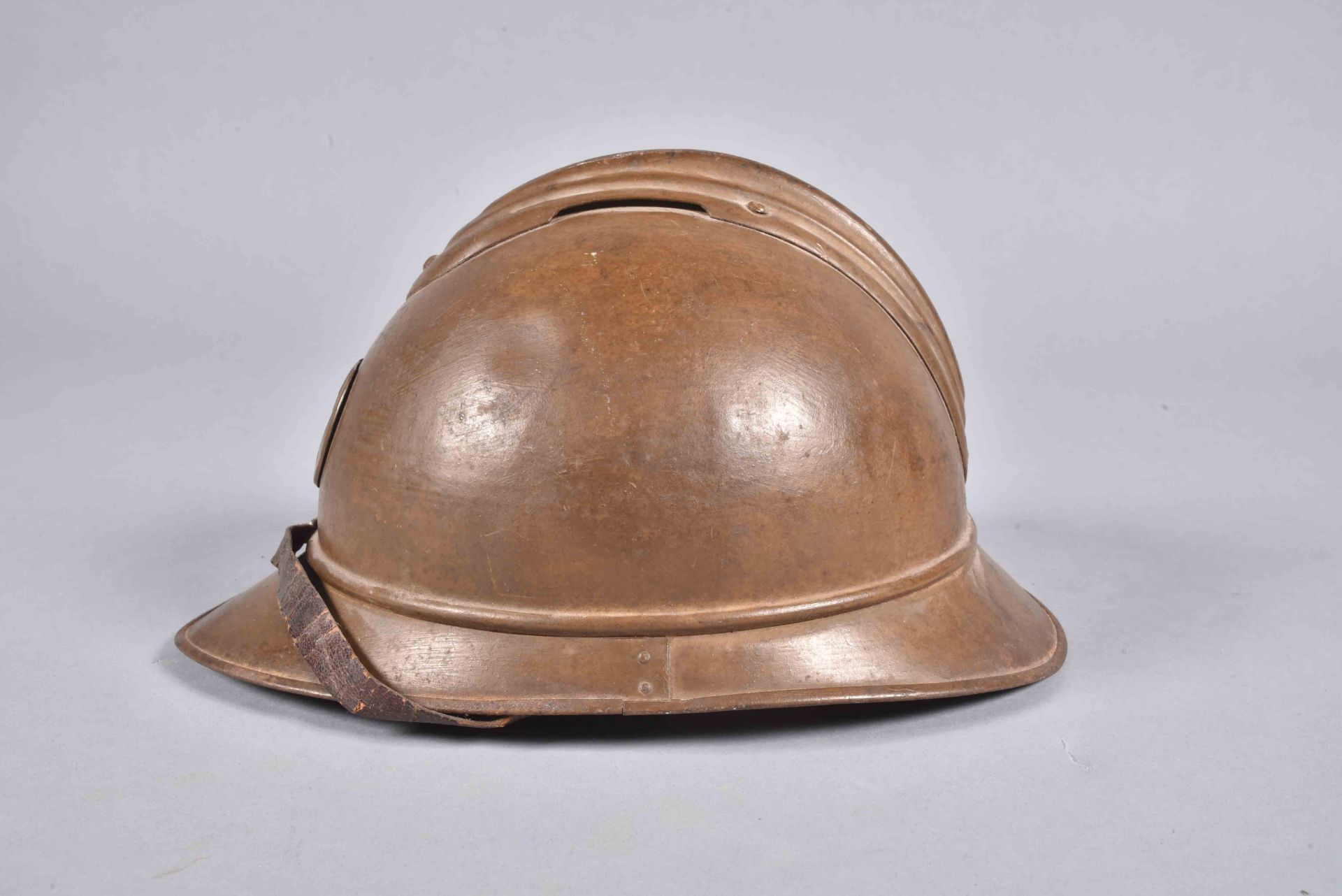 Casque Adrian 1915. Zouave / Spahis. Peinture moutarde d’usine intérieur et extérieur. Coque B - Bild 2 aus 7