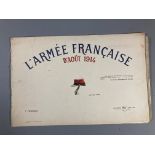Jean AUGE « L’armée française d’aout 1914 » 1er Fascicule avec 8 planches en couleurs. 32 x48,5