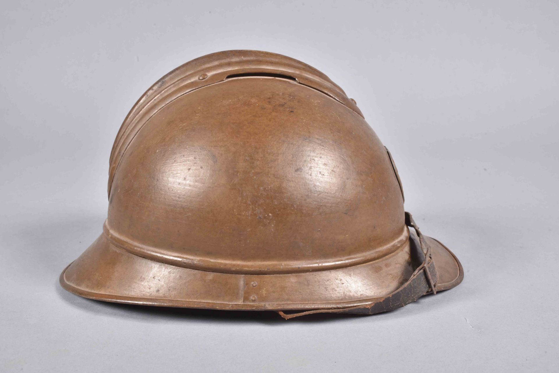 Casque Adrian 1915. Zouave / Spahis. Peinture moutarde d’usine intérieur et extérieur. Coque B - Bild 4 aus 7