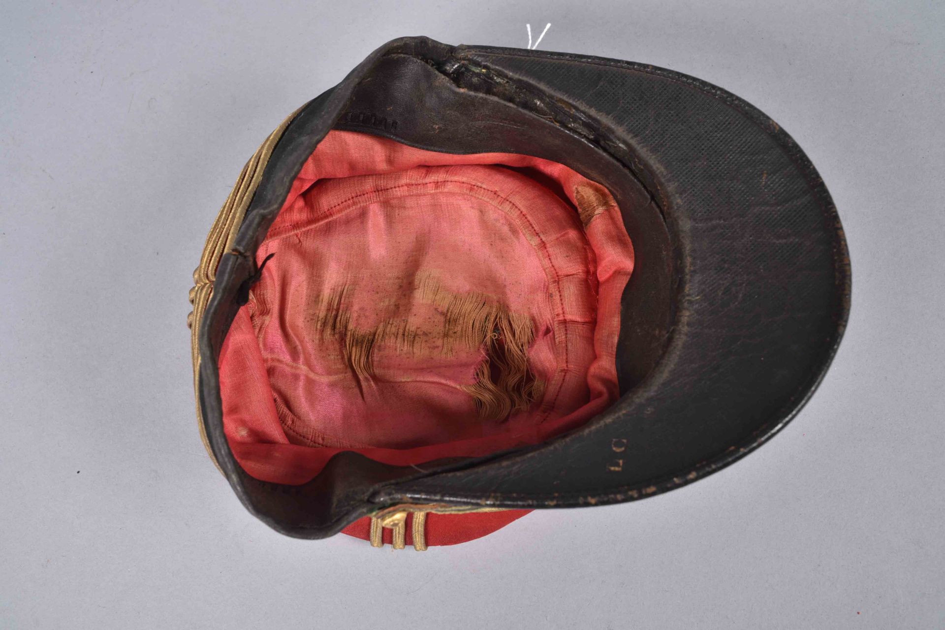 Képi foulard d'un chef de bataillon du 98e régiment d'infanterie de Roanne, en drap fin garance et - Bild 6 aus 6