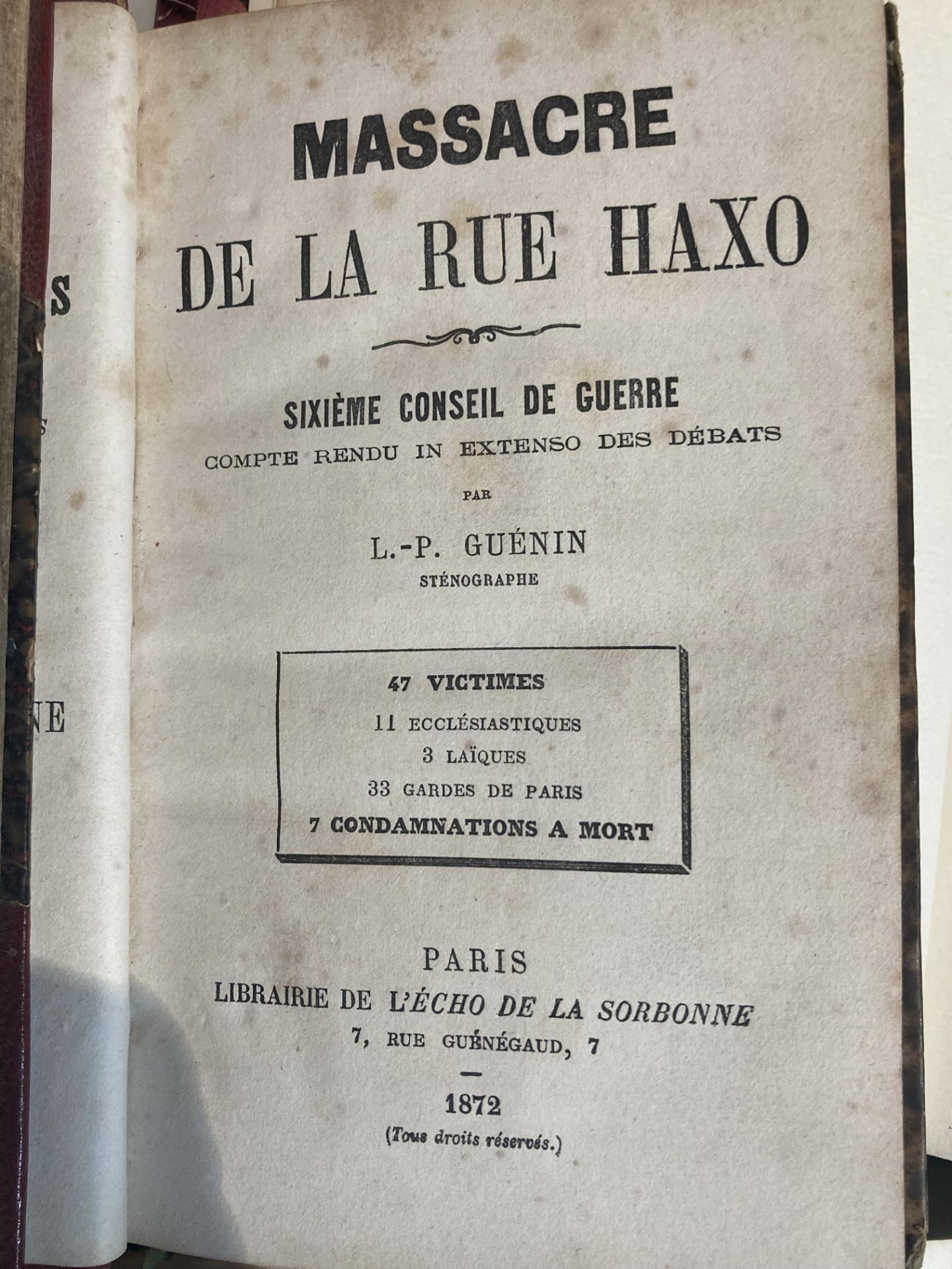 Lot- Guerre de 1870-71 : Souvenirs du Ct de Fleury, Librairie Plon 1897. Rapport du deuxième de l’ - Bild 7 aus 8