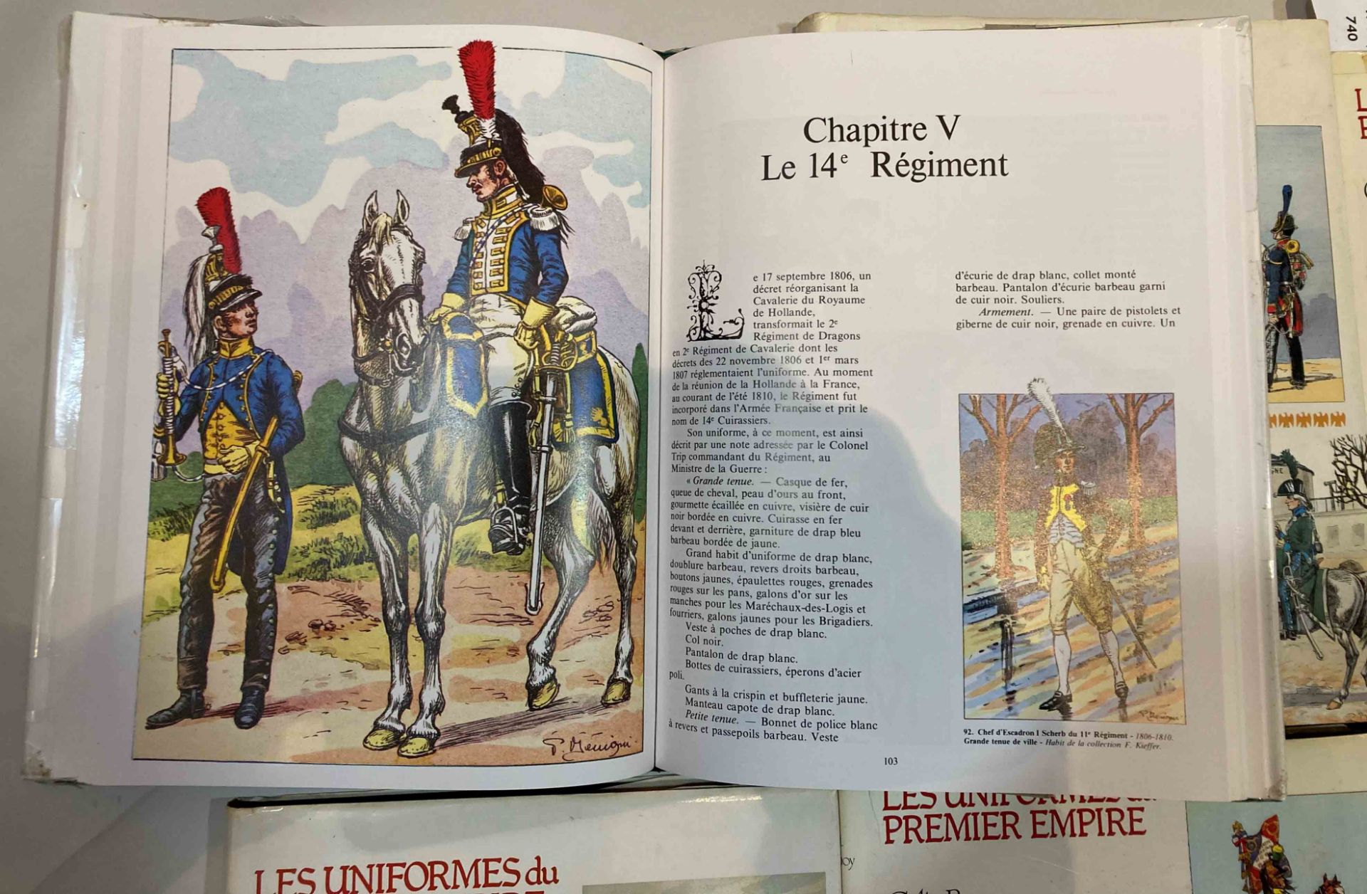 Commandant BUCQUOY. Les uniformes du premier Empire. 6 volumes reliés : La Cavalerie légère, Etat- - Bild 6 aus 8