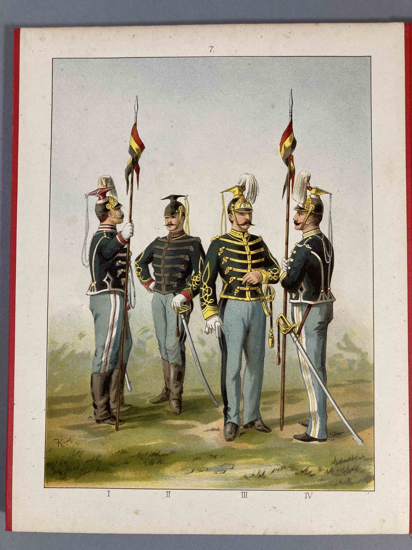 UNIFORMES DE L’ARMEE BELGE. 12 planches avec chromolithographies. Librairie Kiessling – Bruxelles. - Bild 6 aus 8