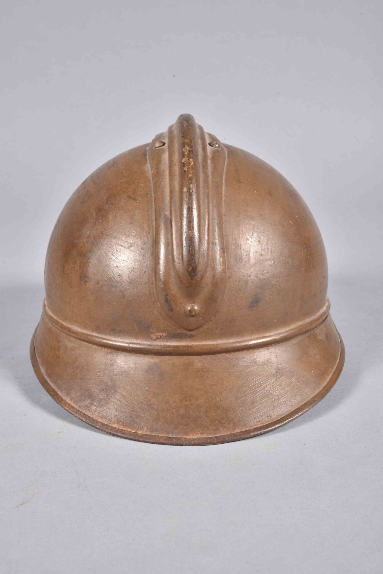 Casque Adrian 1915. Zouave / Spahis. Peinture moutarde d’usine intérieur et extérieur. Coque B - Bild 3 aus 7