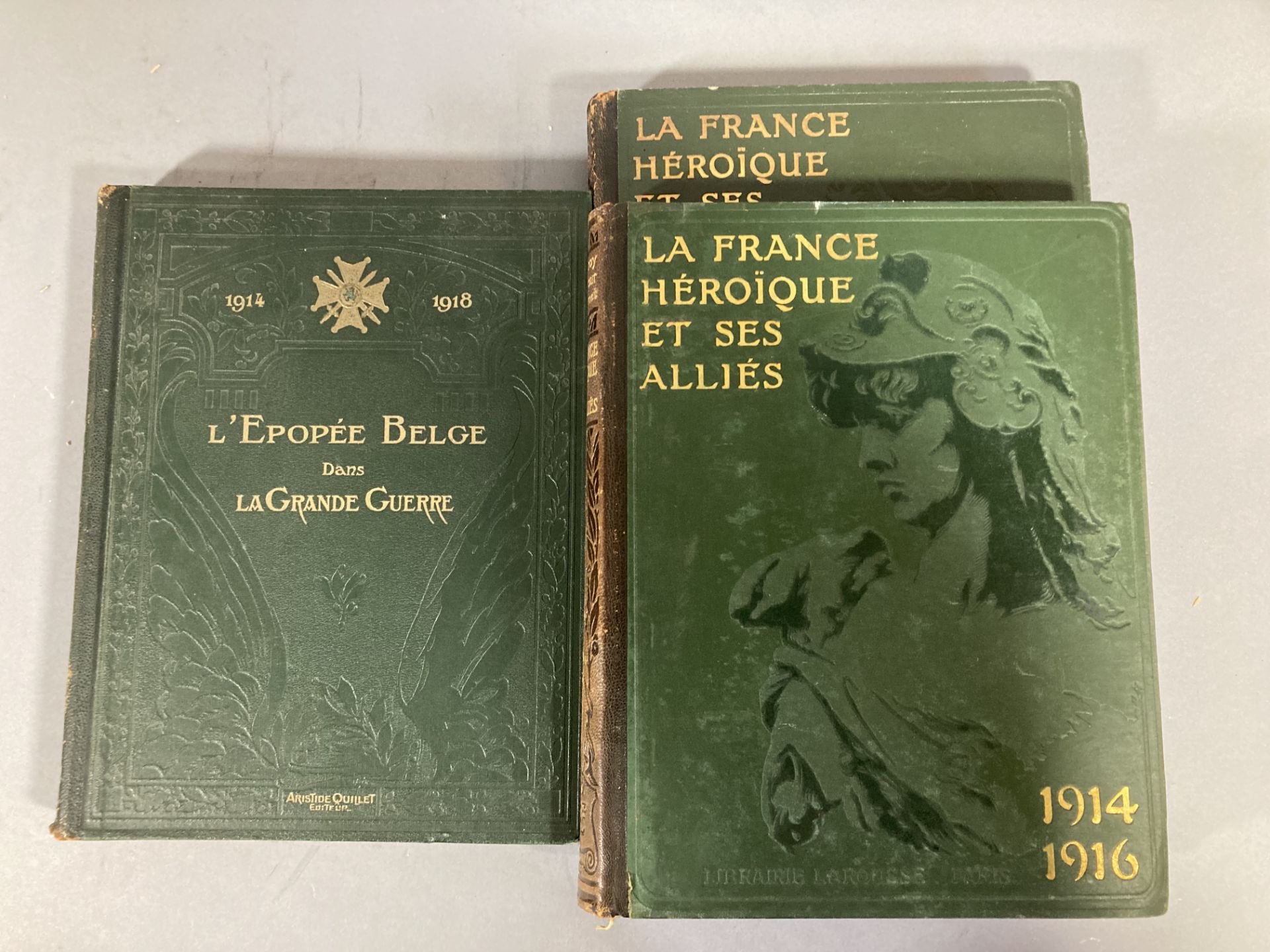 Guerre 14-18. La France Héroïque et ses Alliés Librairie Larousse en 2 tomes et L’épopée Belge dan