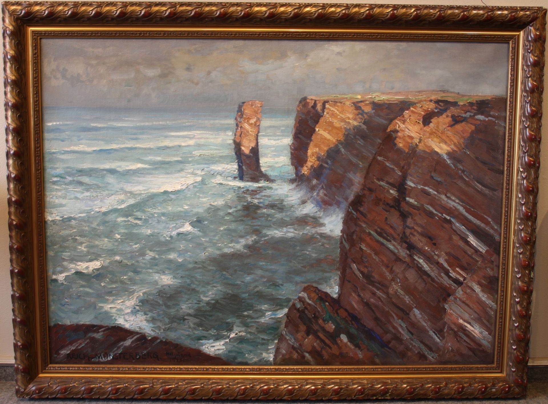 Eugen Reich-Münsterberg (1866 - 1942) - ÖL/LW., "Helgoland", 1921 , unten links signiert, betitelt