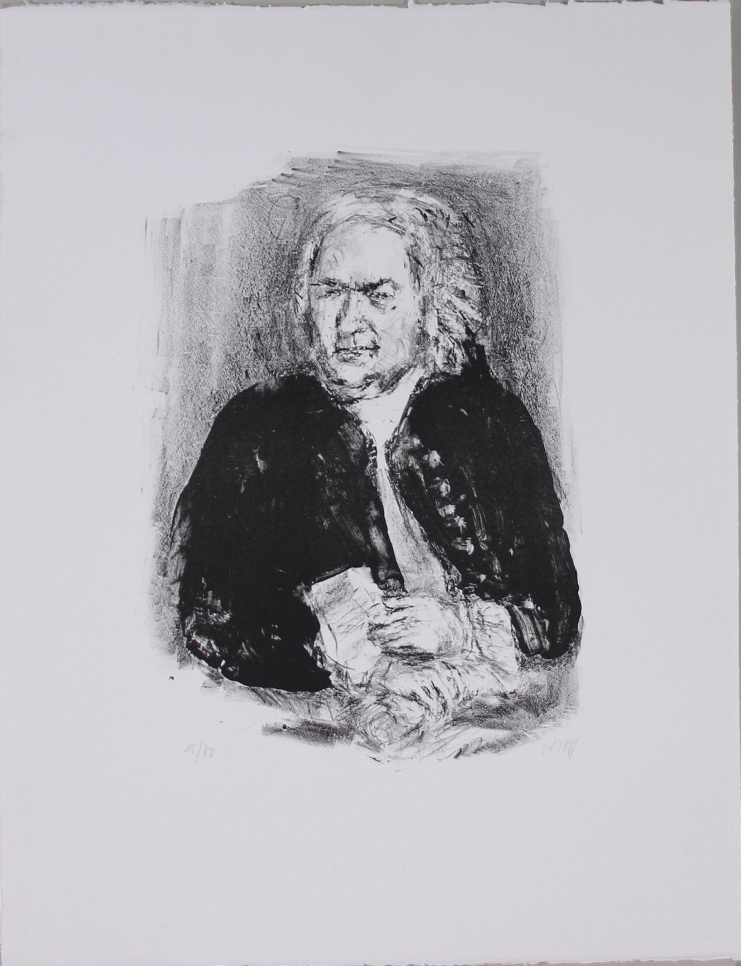 Bernhard Heisig (1925 - 2011) - Lithographie/Bütten, "Johann Sebastian Bach" , unten rechts