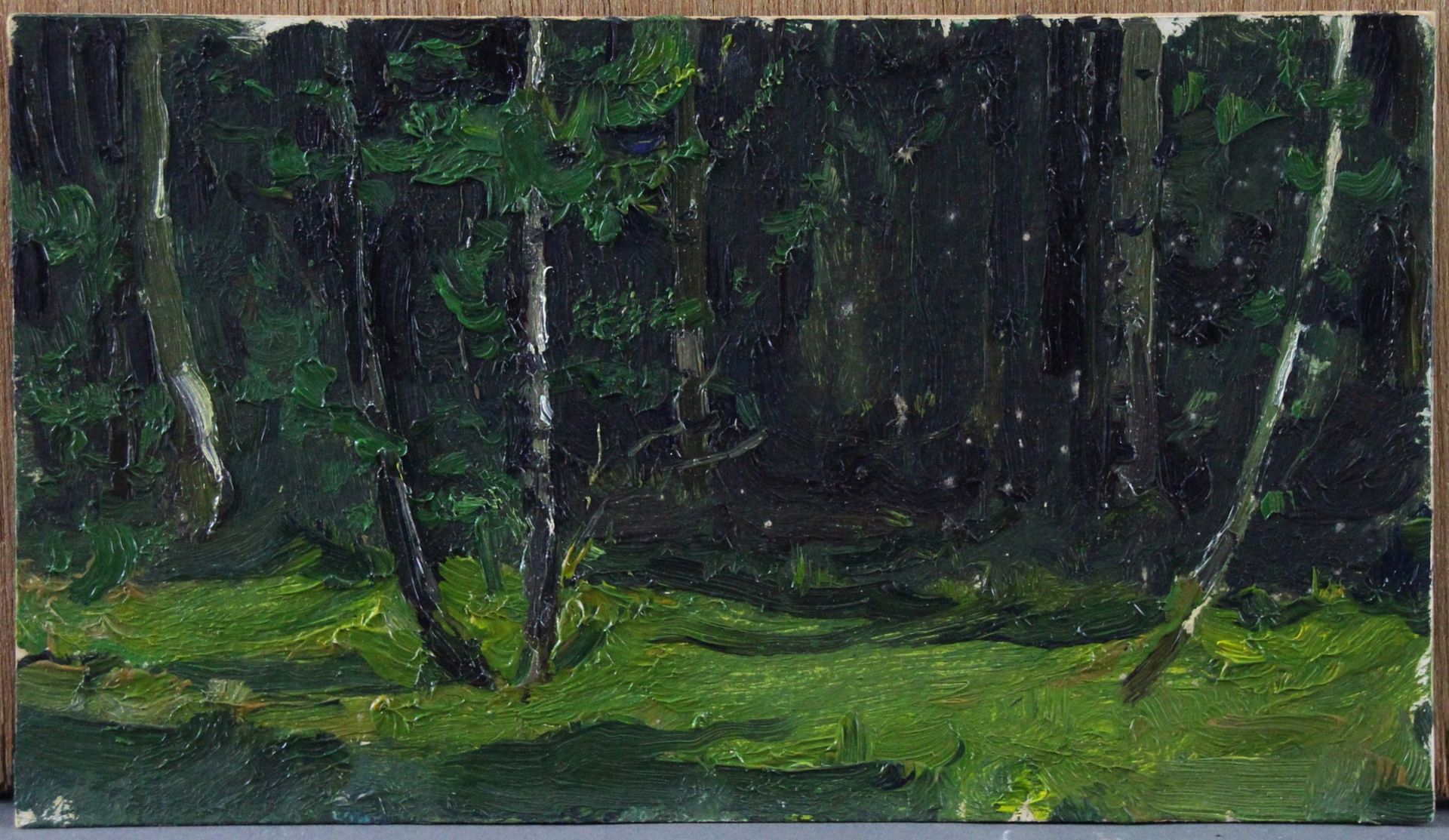 Wladimir Antonowitsch Belonowitsch (1924 - 1995) - ÖL/MK., "Waldlichtung", 1987 , verso signiert,
