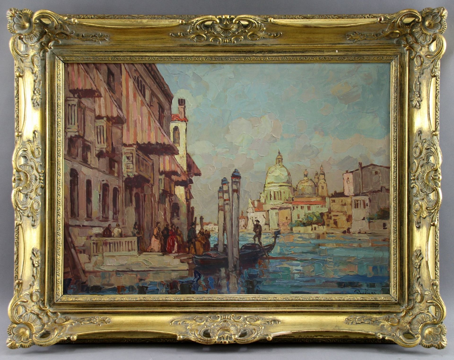 Hermann Prediger (1886 - 1970) - ÖL/LW., "Venedig - Blick vom Canale Grande auf San Simeone Piccolo"