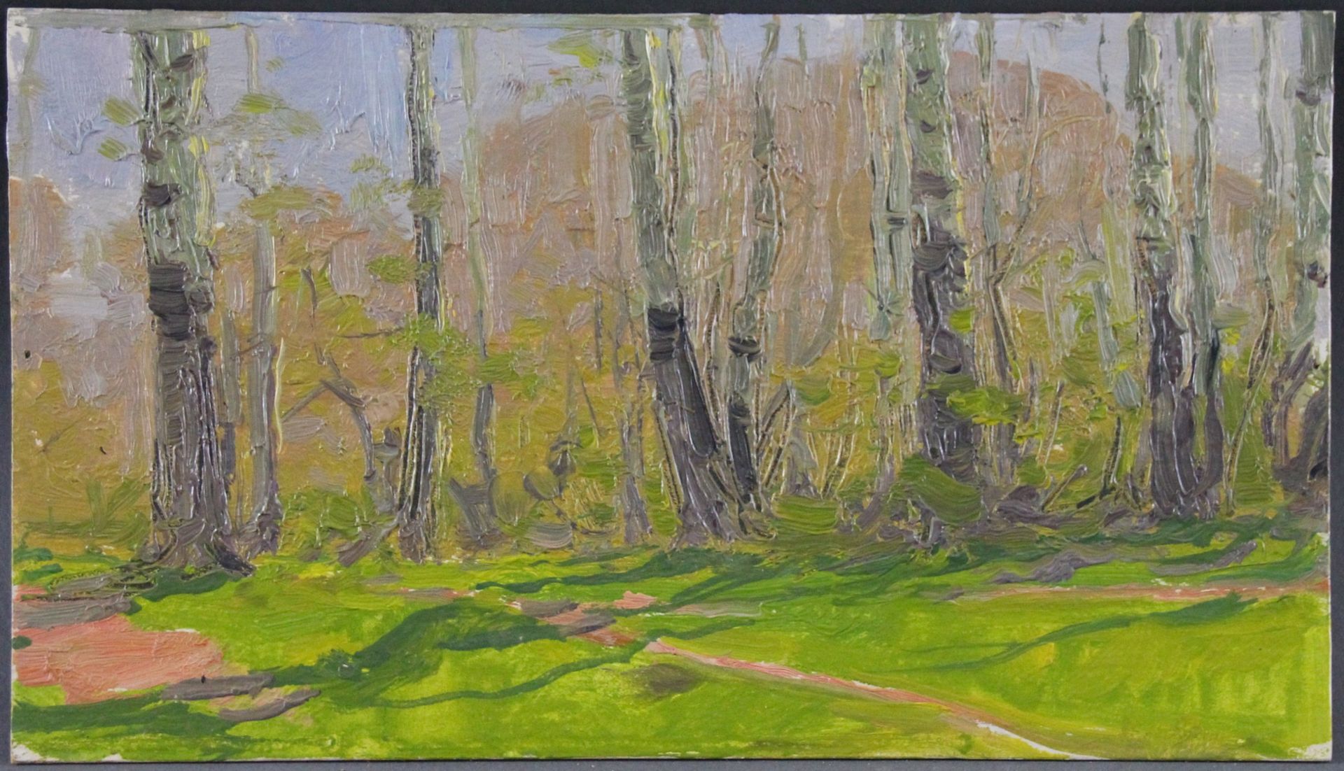 Wladimir Antonowitsch Belonowitsch (1924 - 1995) - ÖL/MK., "Birkenwald", 1983 , verso signiert und