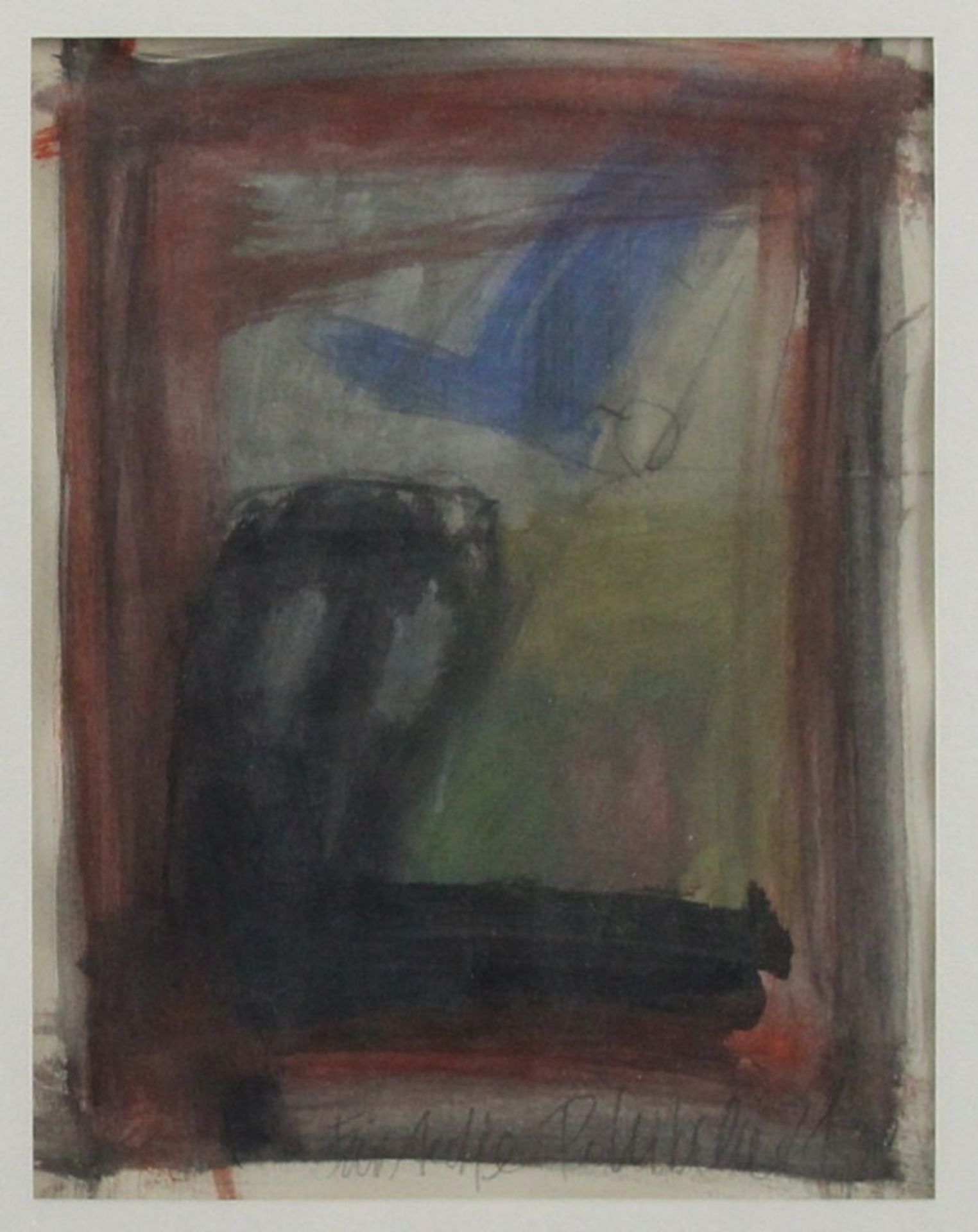 Zeitgenössischer Maler (20.Jhd.) - Aquarell/Papier, "Ohne Titel", (19)81 , signiert, datiert und mit - Bild 2 aus 3