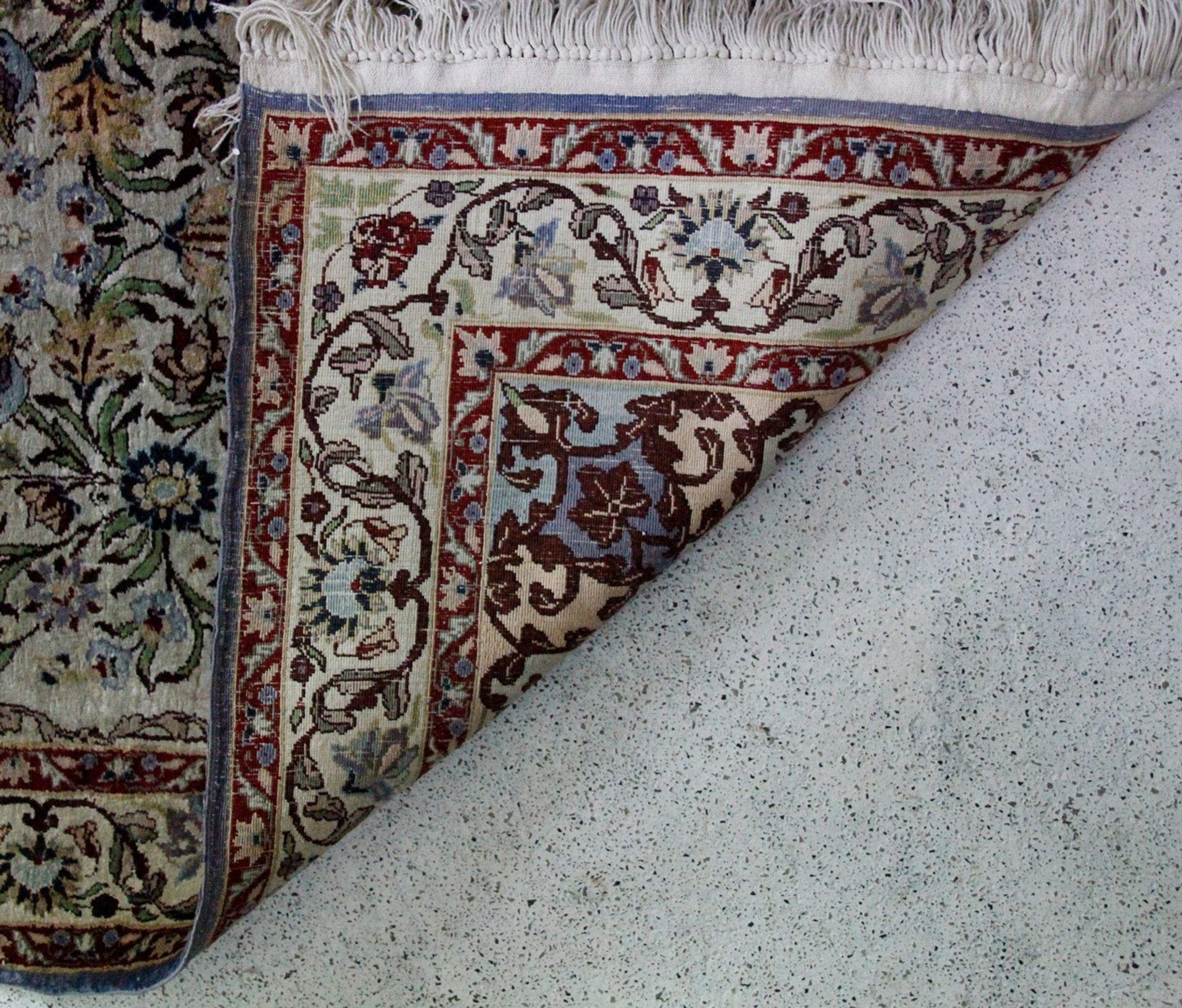 Brücke, Seide auf Seide mit Isfahan-Motiv, 20.Jhd. , guter Zustand, Länge ca.: 135cm, Breite ca.: - Image 2 of 2