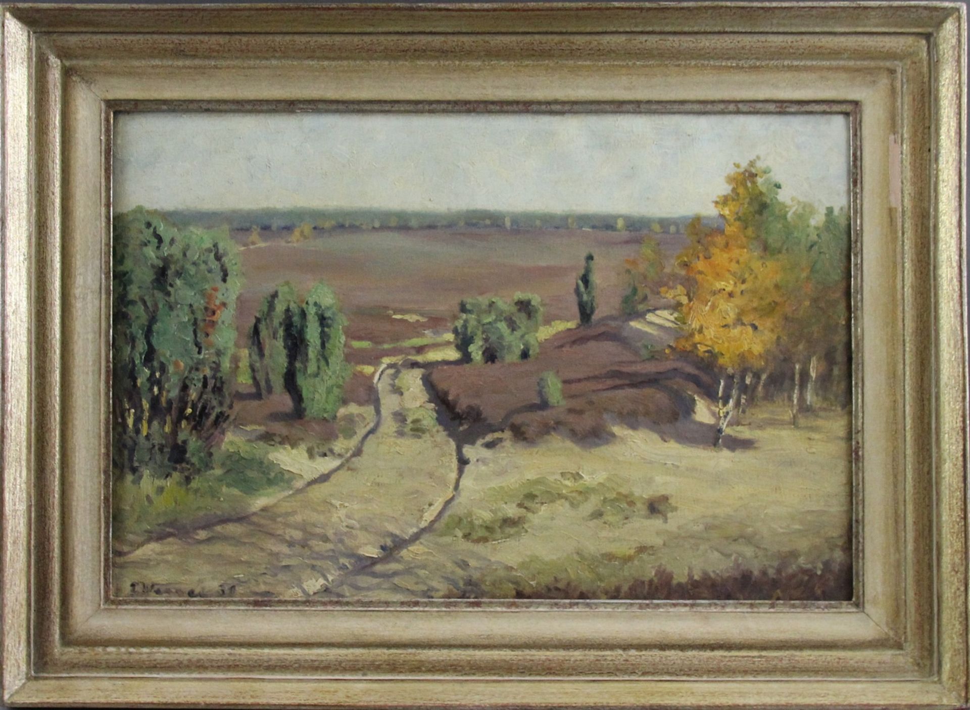 Erich Wessel (1906 - 1983) - ÖL/LW., "Herbstmorgen im Heidetal bei Haverbeck", (19)31 , unten