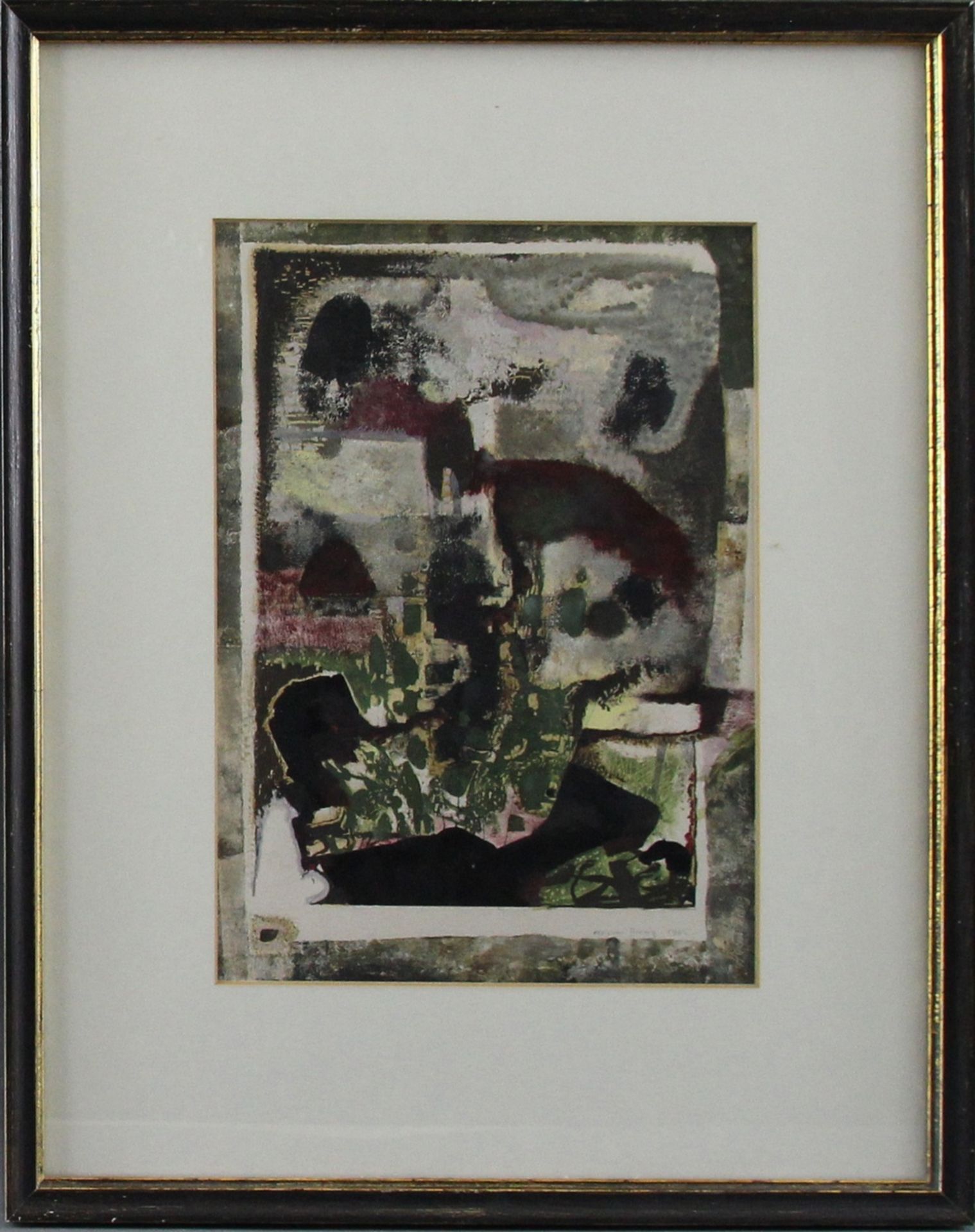 Hermann Dienz (1891 - 1980) - Farb-Lithographie/Papier, "Ohne Titel", 1965 , unten rechts signiert